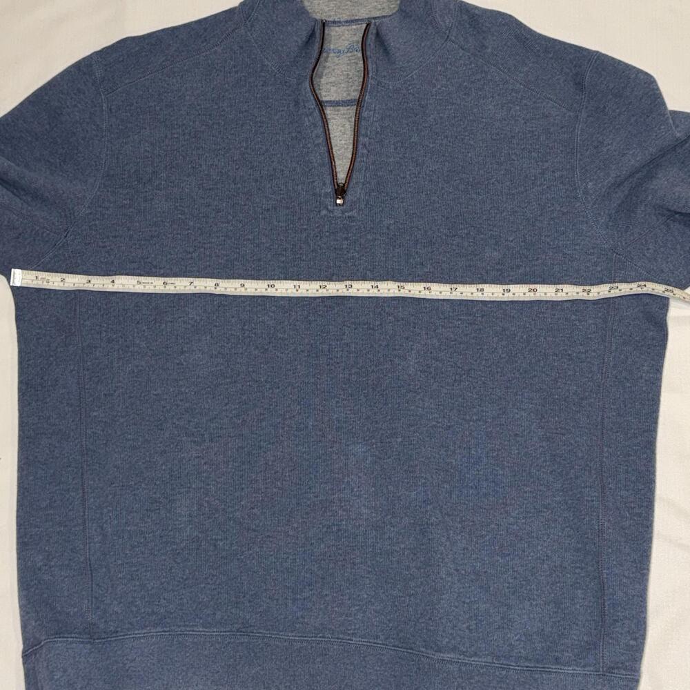 Tommy Bahama Reversible 1/4 Zip 100% Cotton Sweater Mens Blue Coastal Resort - Picture 8 of 9